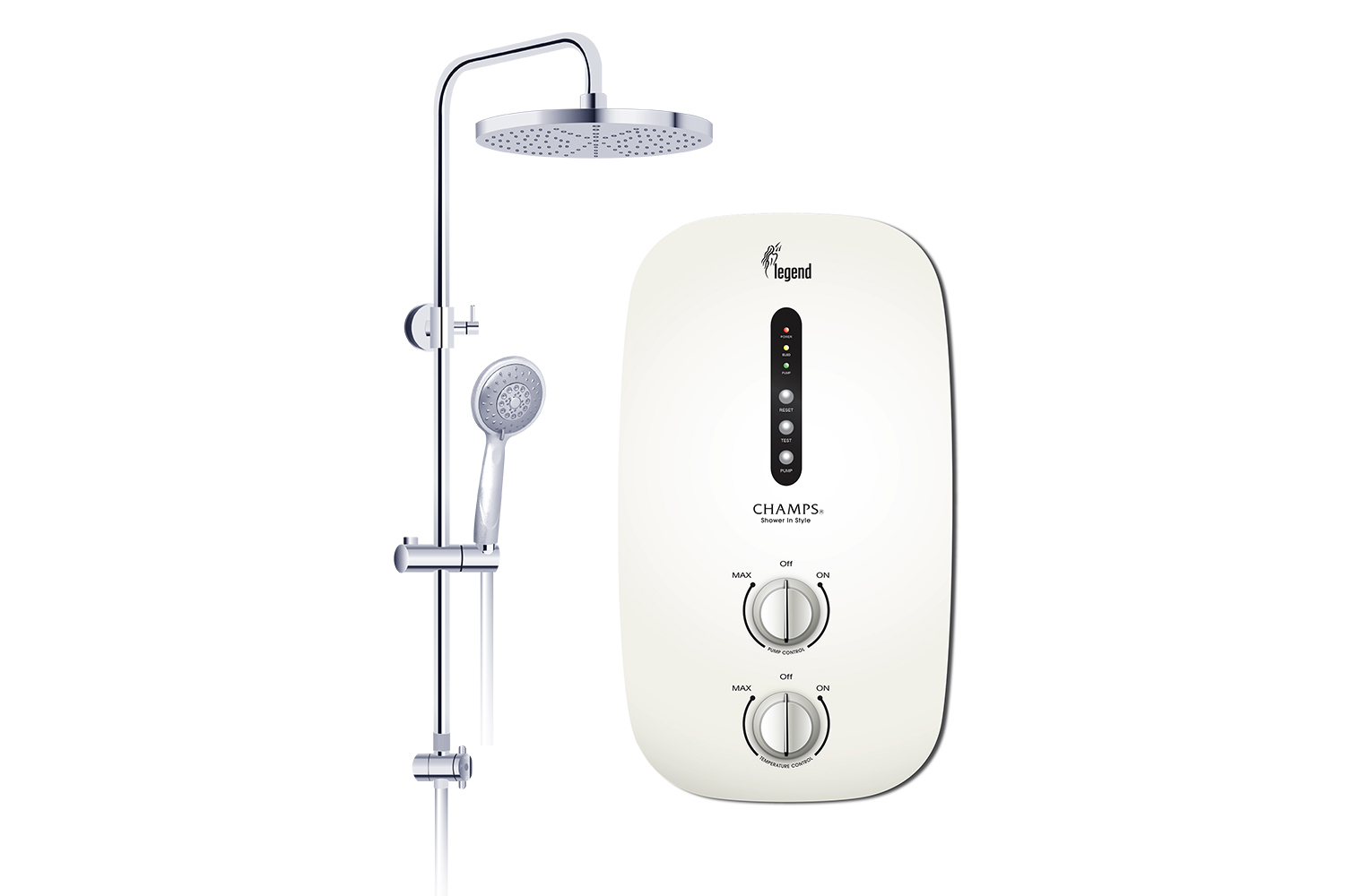 Champs Legend Instant Heater With Rain Shower